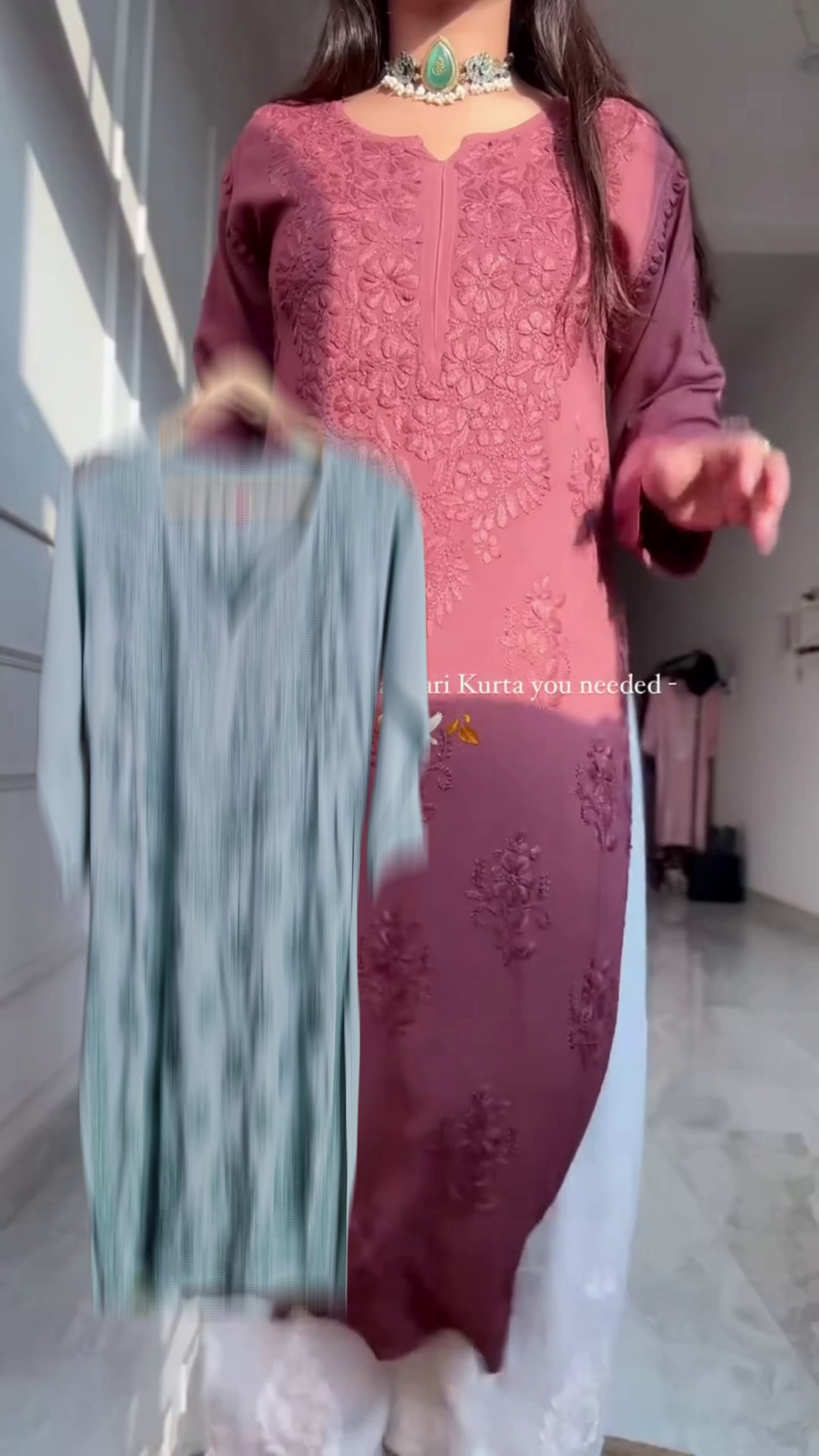 Elegant Blue Embroidered Kurti – Simple & Graceful Everyday Wear 💙