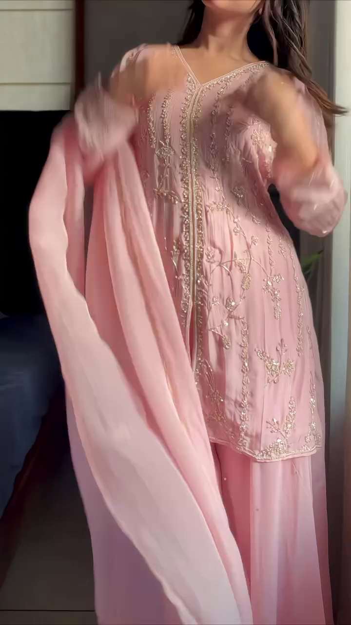 Soft Pink Ethnic Suit Set – Dreamy & Feminine Festive Look 🌸