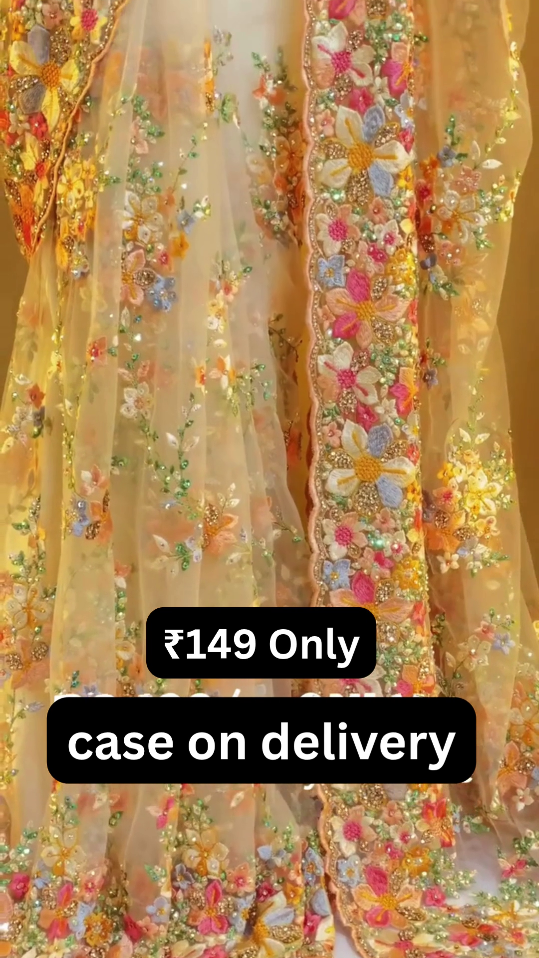 Luxury Floral Embroidered Saree – Premium Festive Glam ✨