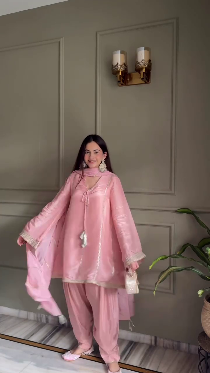 Blush Pink Festive Suit – Soft Royal Vibes ✨🌸