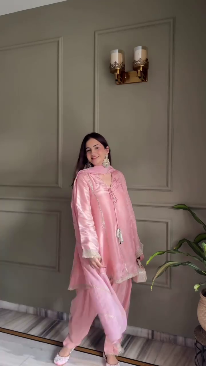 Blush Pink Festive Suit – Soft Royal Vibes ✨🌸