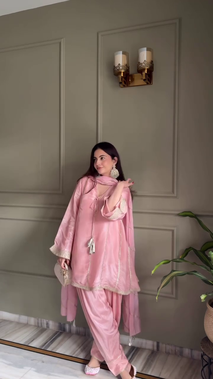 Blush Pink Festive Suit – Soft Royal Vibes ✨🌸