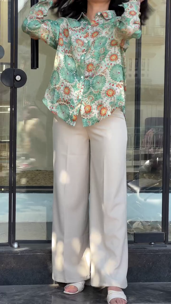 Floral Shirt & Palazzo Set – Fresh Summer Vibes 🌸🌿