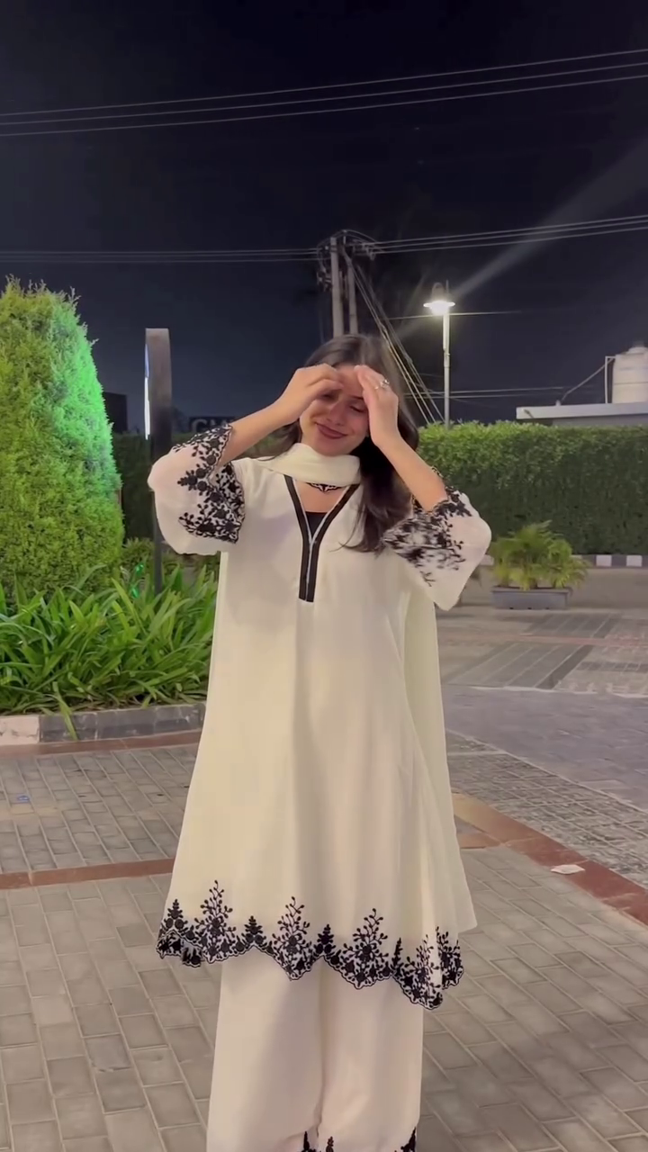 White & Black Contrast Suit – Modern Ethnic Vibes 🤍🖤