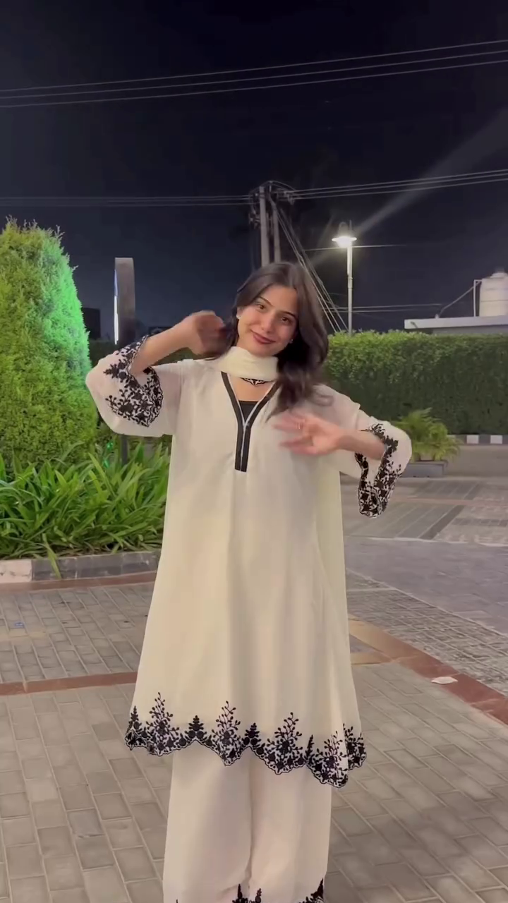 White & Black Contrast Suit – Modern Ethnic Vibes 🤍🖤