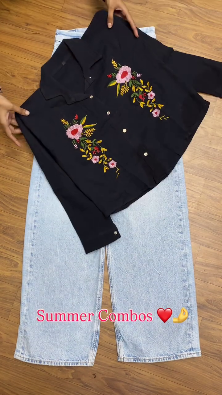 Trendy Pink Top & Wide-Leg Denim Combo – Perfect Summer Style