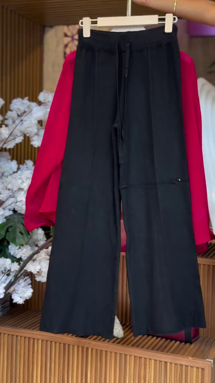 Bold Red & Black Layered Co-ord Set – Power Dressing Redefined