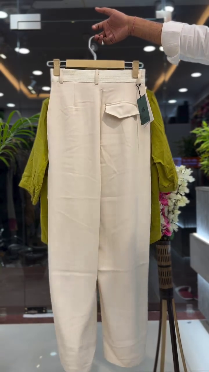 Fresh Olive Shirt & Cream Pants Combo – Effortless Everyday Elegance