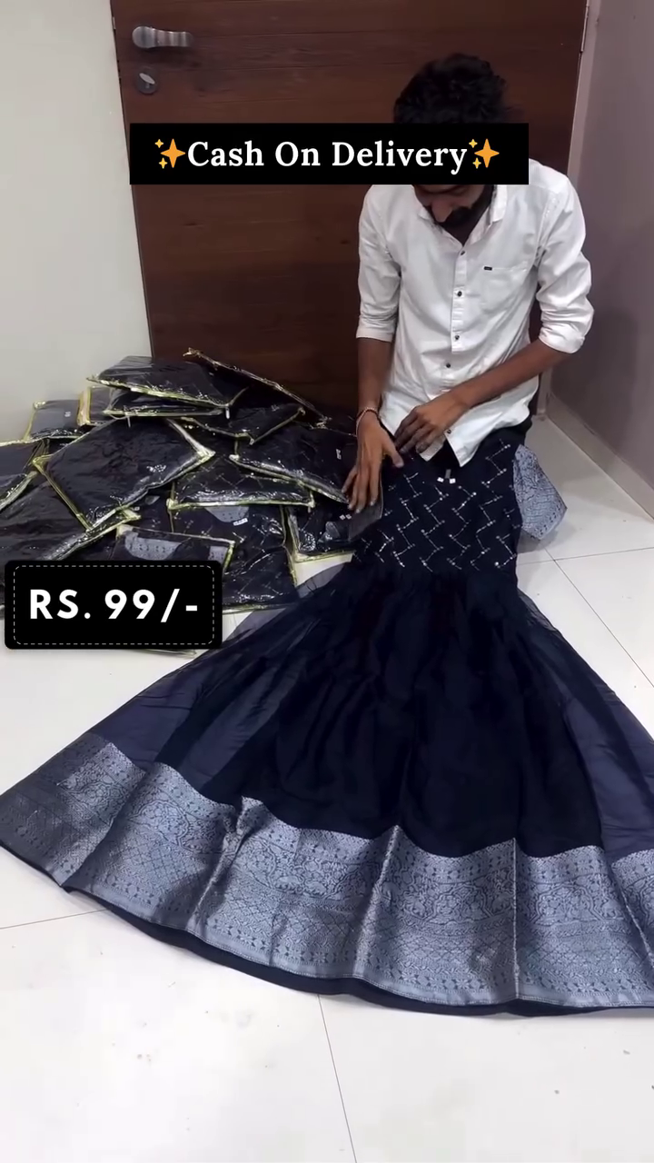 Stylish Navy Blue Party Gown – Elegant Shine