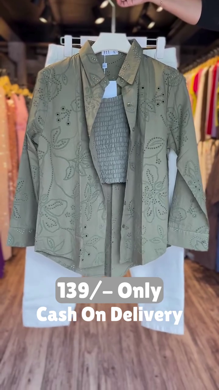 Elegant Olive Co-ord Set with Jacket – Modern Layered Style