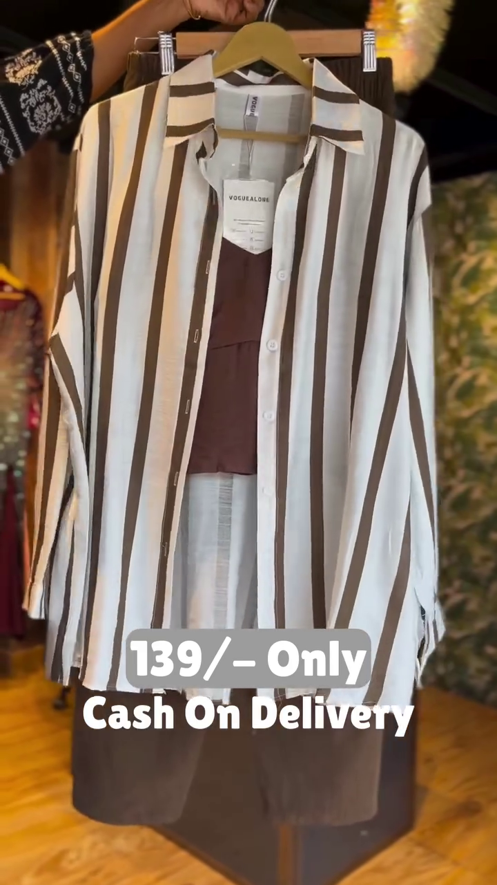 Classic Striped Shirt Co-ord Set – Smart Casual Style